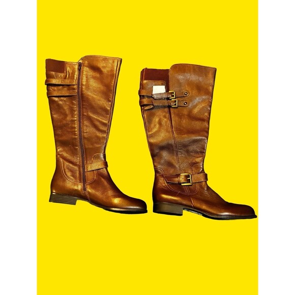 Naturalizer Women's Brown Leather Boots Size 12 Wide Calf - Picture 1 of 6